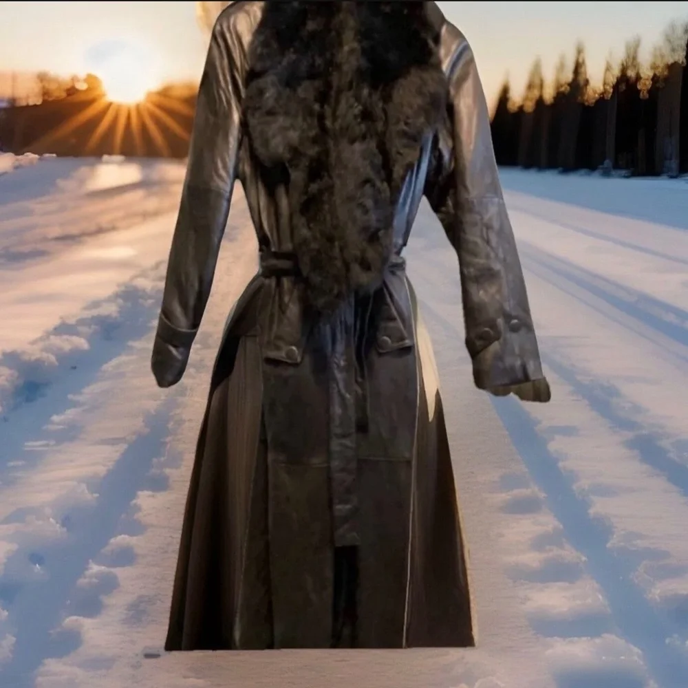 USA Beautiful, Designer, Full Length, Leather Trench/Long Coats (Unisex) L & XL - Picture 3 of 6